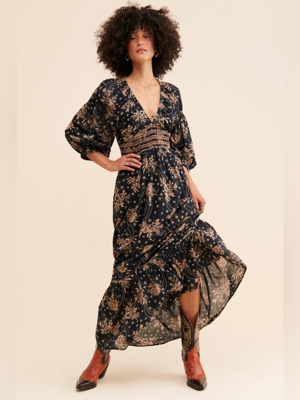 NWOT Free people golden hour maxi dress